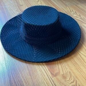 Anthropologie Eugenia Kim Lena Black Birdcage Hat. NWT